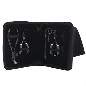 Stainless steel hair extension Tools Kit Loop Tool 3 Hole Nano & Microbeads Plier <b>tape</b> in weft plier Mini Scissor & Finger tool - Product Image 1