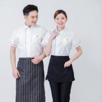 Professionnel Hommes Restaurant Bar Uniformes À Manches Courtes Cuisine Cuisine Travail Manteaux Restauration Serveur Salopette Tenue pour Chefs