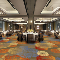 Tapis mural moderne en boucle tuftée imprimée en nylon de la série LINGXIAO, tapis de salle de banquet pour hall d'hôtel 5 étoiles