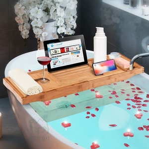 Baignoire en bambou réglable Caddy pour salle de bain de type spa - Product Image 6