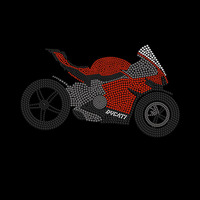 Modèle de transfert de strass en cristal scintillant pour motocyclette Design Hotfix Flatback Iron Patch Bling Shoes Rhinestone