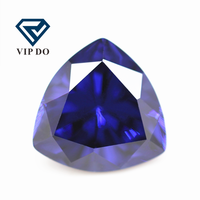 5A grade 3*3-12*12mm, taillée en trillions, l-tanzanite/tanzanite, zircone cubique, gemmes synthétiques en vrac, taillées à la machine, forme triangle, pierres CZ