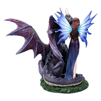Statue de collection de fée en résine avec dragon, figurine de fée très vendue en 2021