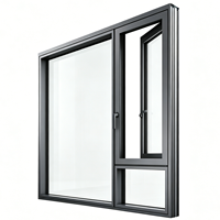 Ventanas Abatibles de Alta Resistencia a la Intemperie con Marco de Aleación de Aluminio con Acabado Superficial y Vidrio 3i-Low-E para Edificios de Oficinas