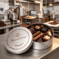 Boîte en métal ronde personnalisée avec couvercle pour emballage de truffes, cadeaux de mariage, collections de fêtes et approvisionnement en gros