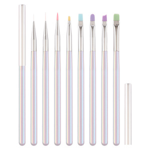 Varita Mágica para Modelar Uñas, Pincel Plano de Nylon, Herramienta para Delinear con Efecto Margarita para Diseño de Arte en Gel de Color Caramelo - Product Image 5
