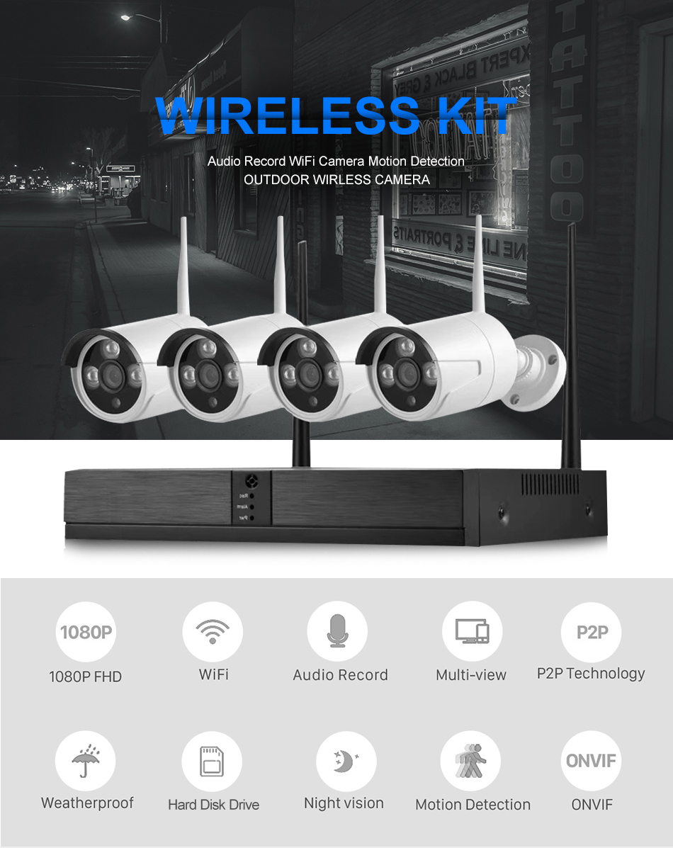 IRELESS KH Audio Record WiFi Camera Motion DetectionOUTDOOR WIRLESS CAMERA