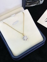 Pendentif Tournesol en Diamant de Laboratoire 0,5 ct, Diamant de Laboratoire CVD HPHT Taille Brillant 2,5 mm, Or Massif 18 carats, Collier pour Femme