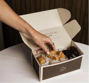 Caja <span class=keywords><strong>de</strong></span> Papel Reciclado para Empacar Galletas, Macarons y Postres Dulces, con Logotipo Personalizado - Product Image 1