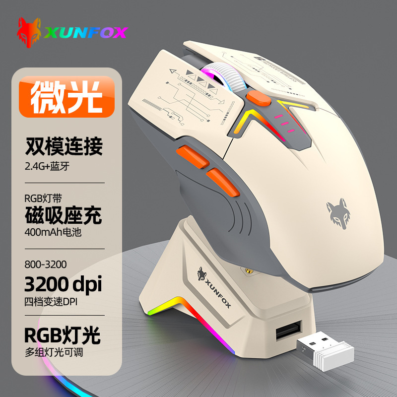Souris H2 Low-Light [Double Mode avec Station de Charge]