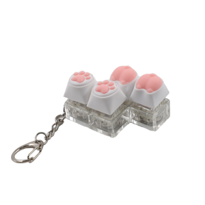 Chaveiro de Silicone para Alívio do Estresse, Testador de Interruptores de Teclado em Acrílico com Formato de Pata de Gato, Brinquedo Antiestresse Squishy de Plástico com Tema Pedra-Papel-Tesoura - Product Image 5