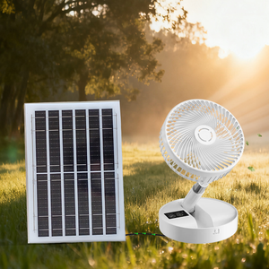 आउटडोर शिविर डेस्कटॉप कार्यालय के लिए सौर पैनल के साथ कम शोर पोर्टेबल डेस्कटॉप फोल्डेबल प्रशंसक - Product Image 2