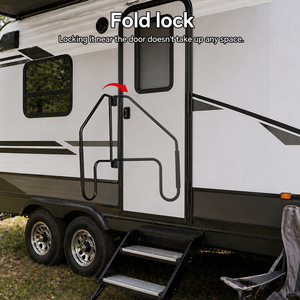 HOMFUL 37" Main courante extensible en aluminium pour camping-car, pliable et verrouillable, poignée de porte de caravane, rail d'assistance à l'entrée pour camping-car - Product Image 3