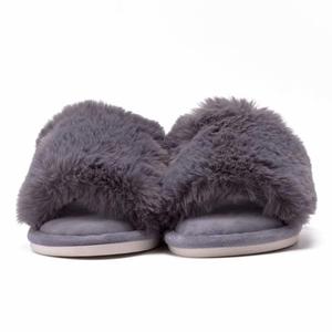 De piel de mujer suave Furry zapatillas invierno cálido casa diapositivas de dormitorio interior de los zapatos de piso - Product Image 2