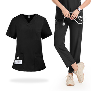 42217 Tenues médicales unisexes personnalisées OEM, ensembles d'uniformes chirurgicaux en tissu tissé, usage hospitalier, extensibles, respirants, design tendance - Product Image 5