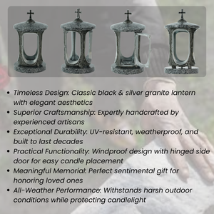 Индивидуальный дизайн, роскошный большой гранитный фонарь для могилы, мемориальный фонарь для кладбища, надгробный фонарь — лучший подарок на кладбище - Product Image 4