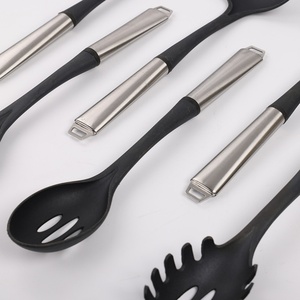 Ustensiles de cuisine haut de gamme, spatules, cuillères, outils de cuisine, manches en acier inoxydable, ensemble d'ustensiles de cuisine pour ustensiles de cuisson antiadhésifs - Product Image 2