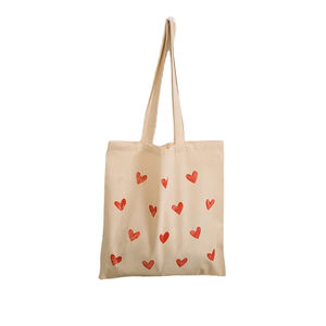Sac fourre-tout moyen en toile 100 % coton, pliable, artisanal, motif dessin animé, esthétique minimaliste Aiyi, cadeau idéal pour les amoureux, vente en gros usine - Product Image 1