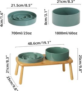 Ceramic <b>Raised</b> Slow Feeder <b>Bowl</b> for Small Animals' <b>Food</b> Usage - Product Image 3