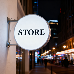 שלט תאורת לד דו צדדי עגול בהתאמה אישית, שלט חיצוני עגול מואר, שלט חזית לחנות עסקית - Product Image 2