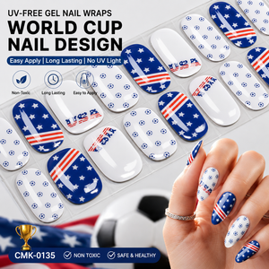 Bandes d'ongles 3D brillantes qualité salon, motifs football, autocollants sportifs pour nail art, sans lampe UV, enveloppes d'ongles en gel sans UV - Product Image 4