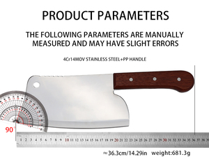 Juego de Cuchillos de <span class=keywords><strong>Carnicero</strong></span> de Acero Inoxidable con Mango de Madera, Multiusos, Ecológicos, Ambidiestros, Acabado Pulido, Cuchillos de Cocina Personalizados - Product Image 3