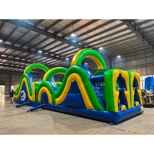 Circuito de Obstáculos Inflable <span class=keywords><strong>4</strong></span> en 1, Precio de Fábrica, Tobogán Inflable, Cama Elástica para Fiestas con Potente Soplador - Product Image 5