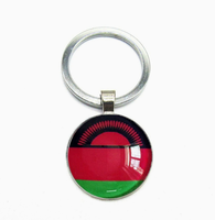 Porte-clés en métal avec dôme en verre transparent, motif drapeau de pays du monde, de haute qualité, pour cadeaux de voyage, vente en gros, breloque décorative à suspendre au sac, style basque