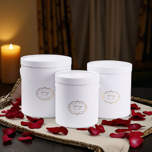 Cajas de sombrero cilíndricas de aniversario de <span class=keywords><strong>Forever</strong></span> Rose de lujo, tapa de terciopelo rosa, juego de embalaje de regalo de papel circular portátil alto, flores en relieve - Product Image 1