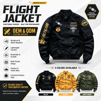 Blouson Bomber Vintage en Toile Imprimée avec Col Montant et Fermeture Éclair, Long, Brodé, à Capuche, Hiver, Service OEM
