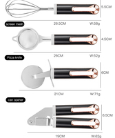 Ensemble d'accessoires de cuisine multifonctionnels pour la maison : support de rangement, fouet en fil métallique, ouvre-bouteille, filtre