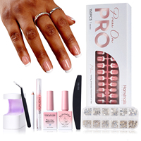 Kit d'extension d'ongles en gel souple premium Hanyinails X Tips Pro, faux ongles à presser, design français, en acrylique, pour usage professionnel en salon, pour doigts
