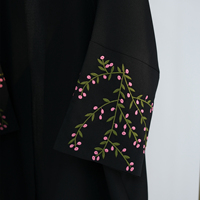 Nouvelles robes Abaya Eid 2025, designs brodés de fleurs, robes Abaya kimono pour femmes, vêtements islamiques modestes pour femmes musulmanes