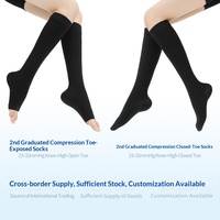 Chaussettes de compression 20-30 mmHg pour hommes et femmes, hauteur genou, soutien gradué, nylon et élasthanne, pour la circulation, usage quotidien