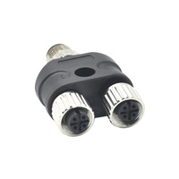 Connecteur LED circulaire femelle M12 à 6 broches, étanche IP67/IP68, avec indicateur LED intégré pour l'automatisation industrielle