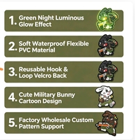 Accessoires écologiques en PVC 3D en forme de lapin lumineux pour gilets et sacs