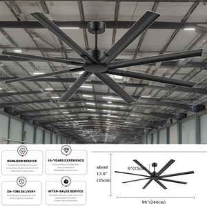 Quạt trần công nghiệp 96 inch, 8 cánh bằng nhôm, không đèn, có điều khiển từ xa - Product Image 4