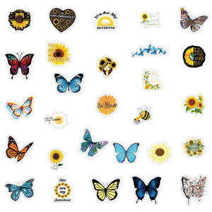 สติกเกอร์การ์ตูนรูปผึ้งในสวนแบบกำหนดเอง200ชิ้น/ถุงกันน้ำติดโลโก้น่ารักสติกเกอร์ดอกทานตะวันผีเสื้อสมุดบันทึกสำหรับตกแต่งบ้าน - Product Image 5