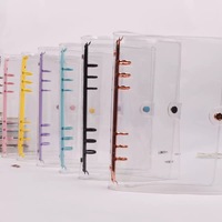 Protège-cahier A5 en PVC transparent ML avec anneaux, pochette promotionnelle pour agenda, pages remplaçables, classeurs souples à anneaux, fermeture éclair en PVC