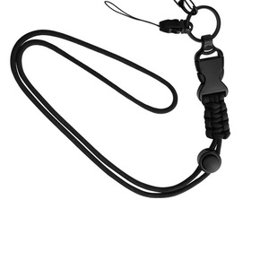 New handmade woven <b>ID</b> card cord, detachable multi-functional name tag/<b>ID</b> card <b>holder</b>/card <b>holder</b>, creative neck lanyard, black, - Product Image 2