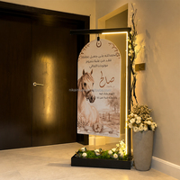 Support de panneau de bienvenue de mariage NIKA, cadre métallique noir LED, toile de fond suspendue pour la décoration d'entrée de fête de mariage
