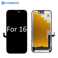 Écran LCD pour iPhone 16, assemblage d'écran OLED rigide de remplacement, adaptateur de réparation pour téléphone, vente en gros