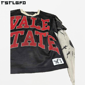 <span class=keywords><strong>T</strong></span>ùy Chỉnh Đại Học Lưới Đôi Lớp Dài Tay Áo <span class=keywords><strong>T</strong></span> Áo Sơ Mi Dài Tay Áo Áo Sơ Mi Kỹ Thuậ<span class=keywords><strong>t</strong></span> Số In Thể Thao Jersey Áo Sơ Mi Cho Nam Giới - Product Image 2