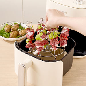 Griglia <span class=keywords><strong>in</strong></span> Acciaio Inox per <span class=keywords><strong>Friggitrice</strong></span> <span class=keywords><strong>ad</strong></span> <span class=keywords><strong>Aria</strong></span>, Griglia per Cottura a Vapore, Griglia per Spiedini BBQ con Spiedini per Cottura e Uso Domestico, Accessori da Cucina - Product Image 5