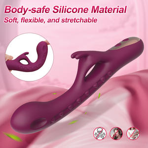 2-in-1 Kaninchen-Vibrator Wiederaufladbarer Silikon-Dildo für Frauen G-Punkt Klitorale Massage Doppelte Vibration Sexspielzeug für Frauen - Product Image 5