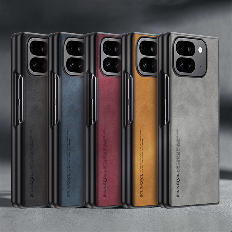 For Google <strong>Pixel</strong> <strong>10</strong> <strong>Pro</strong> <strong>Fold</strong> / 9 <strong>Pro</strong> <strong>Fold</strong> / <strong>Pixel</strong> <strong>Fold</strong> (First Generation) Leather Sheepskin Texture Frosted Shockproof Back Case
