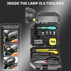 Kit de Herramientas con Linterna LED Solar de Mano, Juego de 17 Herramientas para Reparaciones de Emergencia en el Hogar y Exteriores - Product Image 2