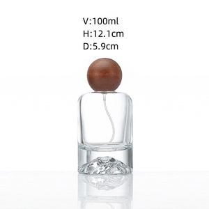 Nouvelle conception, flacon de parfum en verre de luxe de 30 ml et 50 ml, flacon de parfum en verre transparent vide, flacon de parfum en verre épais avec bouchons - Product Image 6