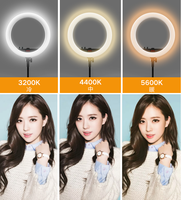 Lampe annulaire LED Tik Tok 18 pouces pour maquillage et beauté, idéale pour salon et diffusion en direct avec trépied