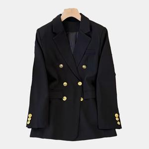 D1201me15 Trên Bán Thanh Lịch Trang Phục Chính Thức Vàng Nút Dài Tay Áo Đôi Ngực Phụ Nữ Blazer Sehe Thời Trang - Product Image 3